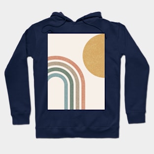 Mid-Century Modern Sun & Rainbow Colorful Hoodie